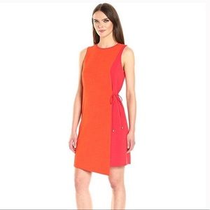 NWT Sleeveless Tahari Shift Color Wrap dress red